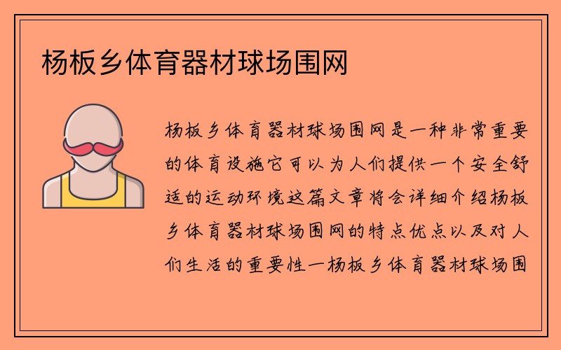 杨板乡体育器材球场围网